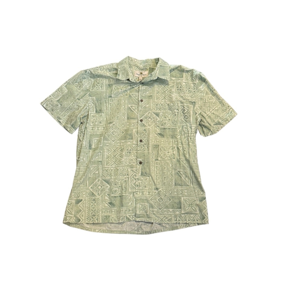 Island Shores Other - Island Shores Men’s Hawaiian Tropical Cotton Button Up Pocket Green/Whit…